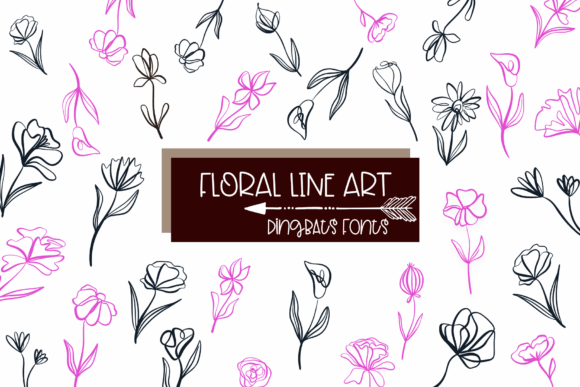 Floral Line Art: A Decorative Font for Web Design
