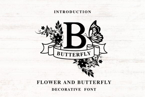 Flower and Butterfly Font for Business Branding