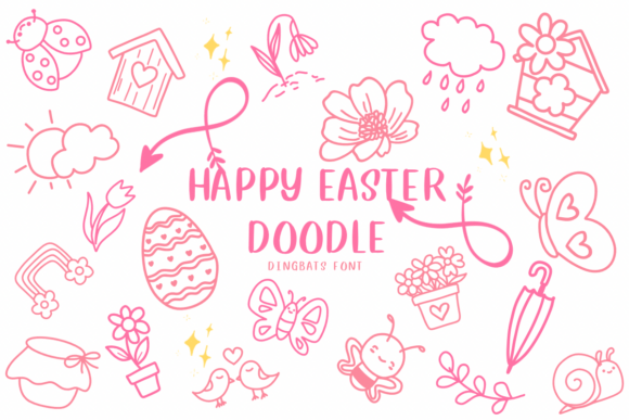 Happy Easter Doodle: A Font for Digital Design Magic