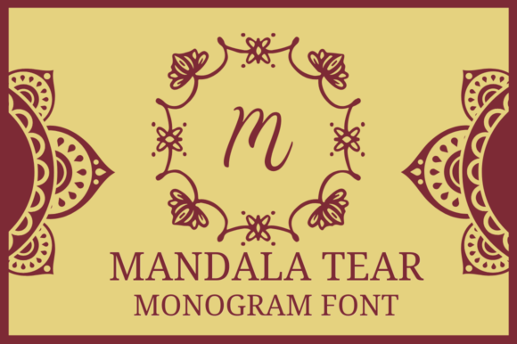 Mandala Tear Monogram Font for Brand Identity
